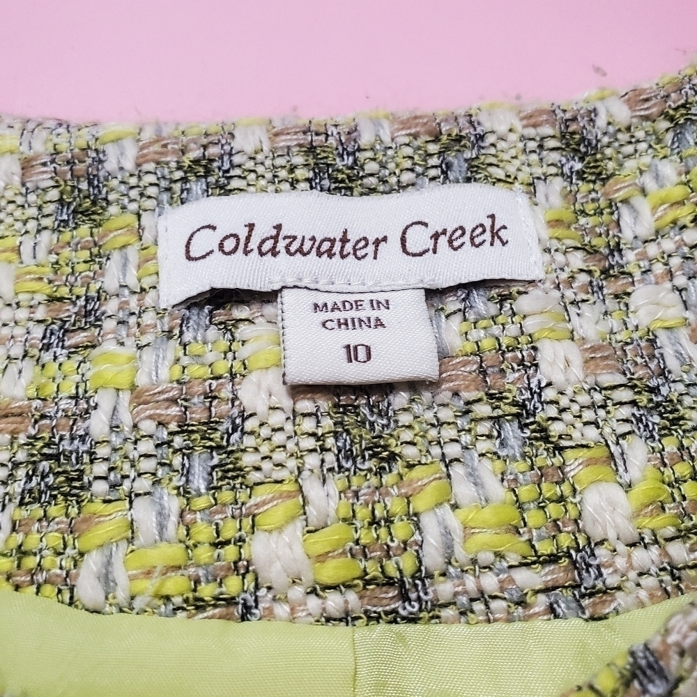 Coldwater Creek Green Tweed Zip Up Jacket - Picture 3 of 5